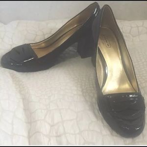 Coach Colby Brown Patent Leather Loafer Heels